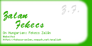 zalan fekecs business card